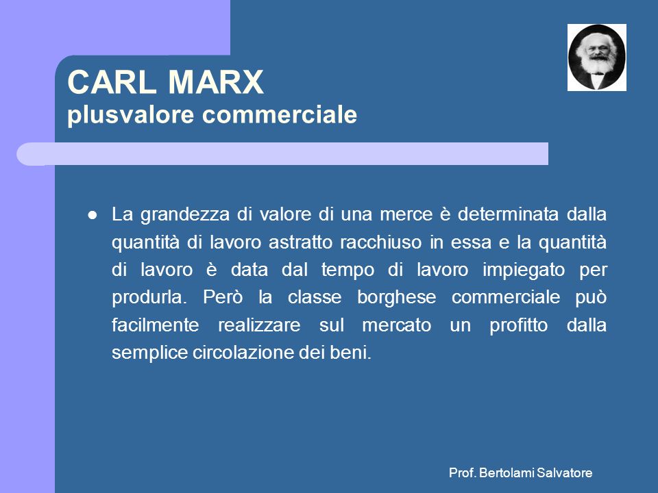 CARL MARX plusvalore commerciale