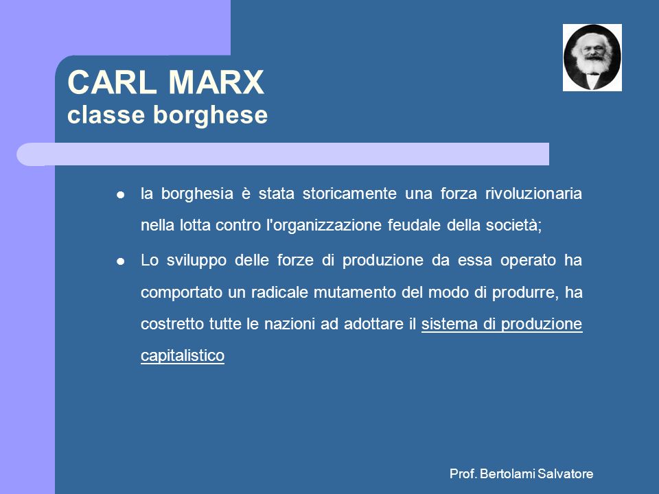 CARL MARX classe borghese