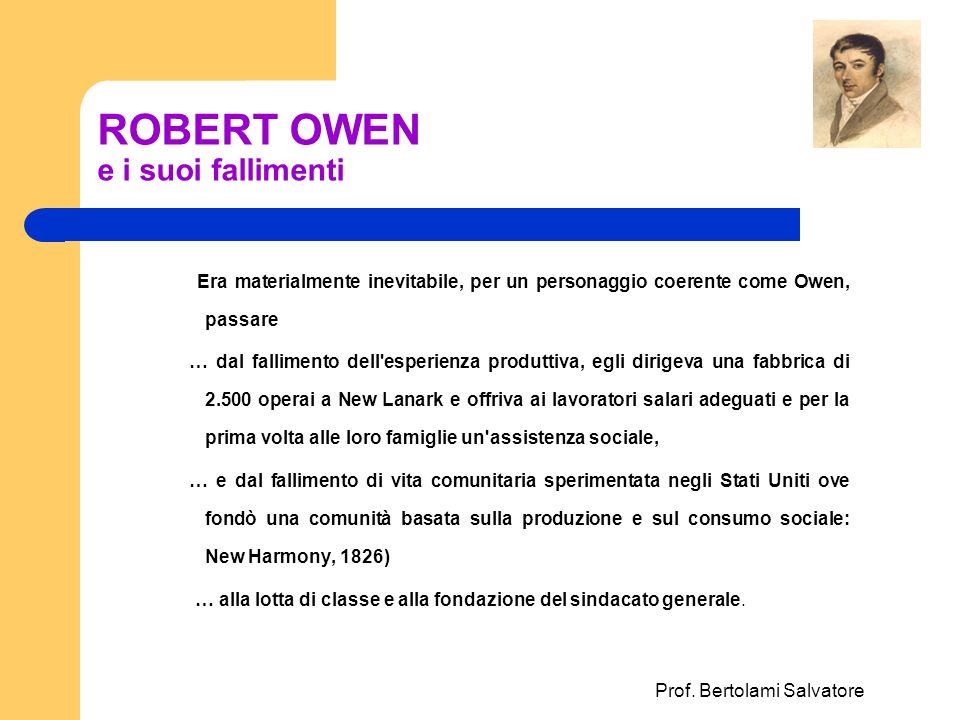 ROBERT OWEN e i suoi fallimenti
