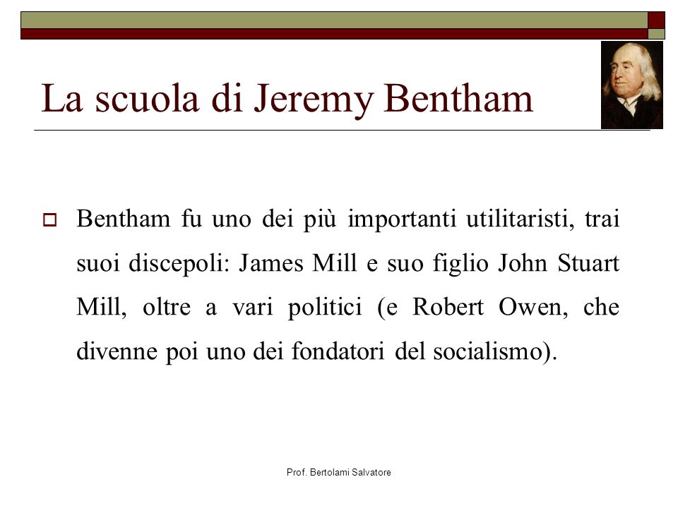 La scuola di Jeremy Bentham