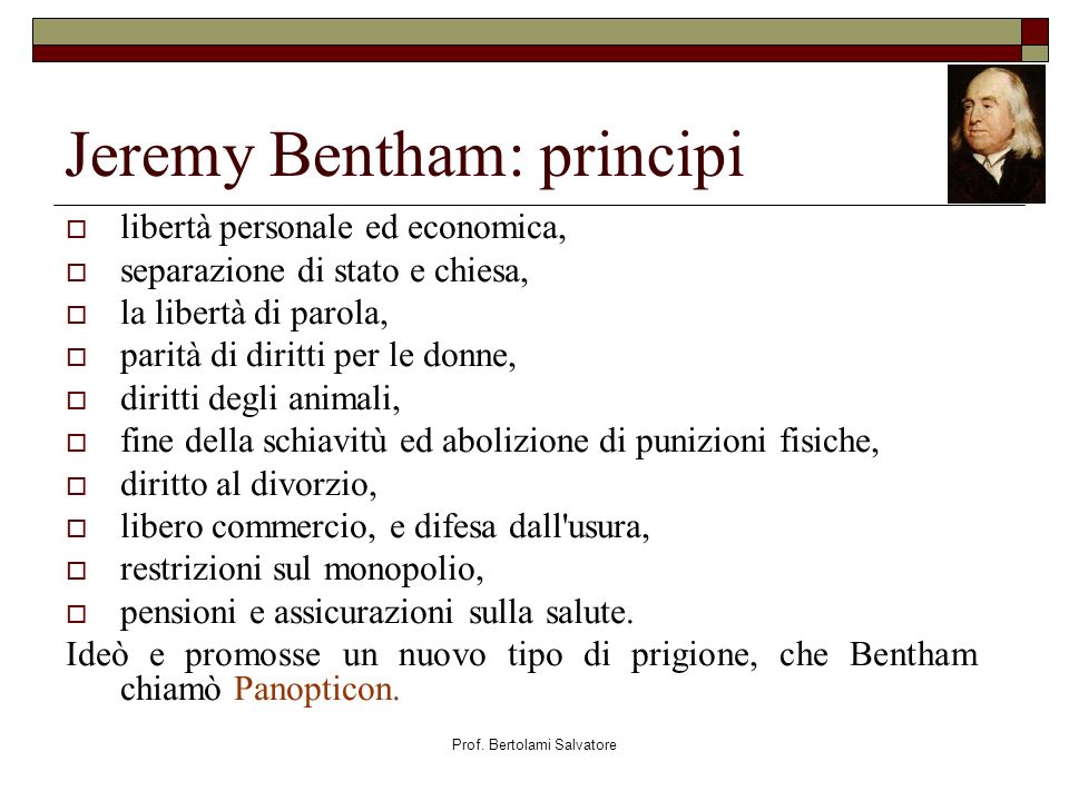 Jeremy Bentham: principi