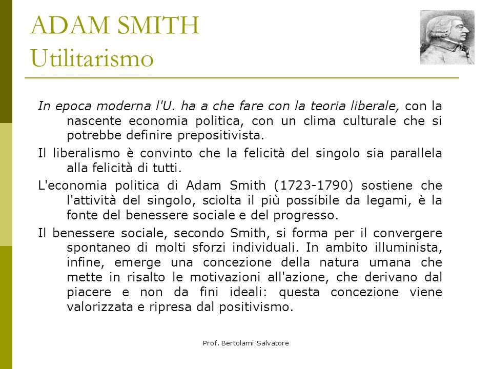 ADAM SMITH Utilitarismo