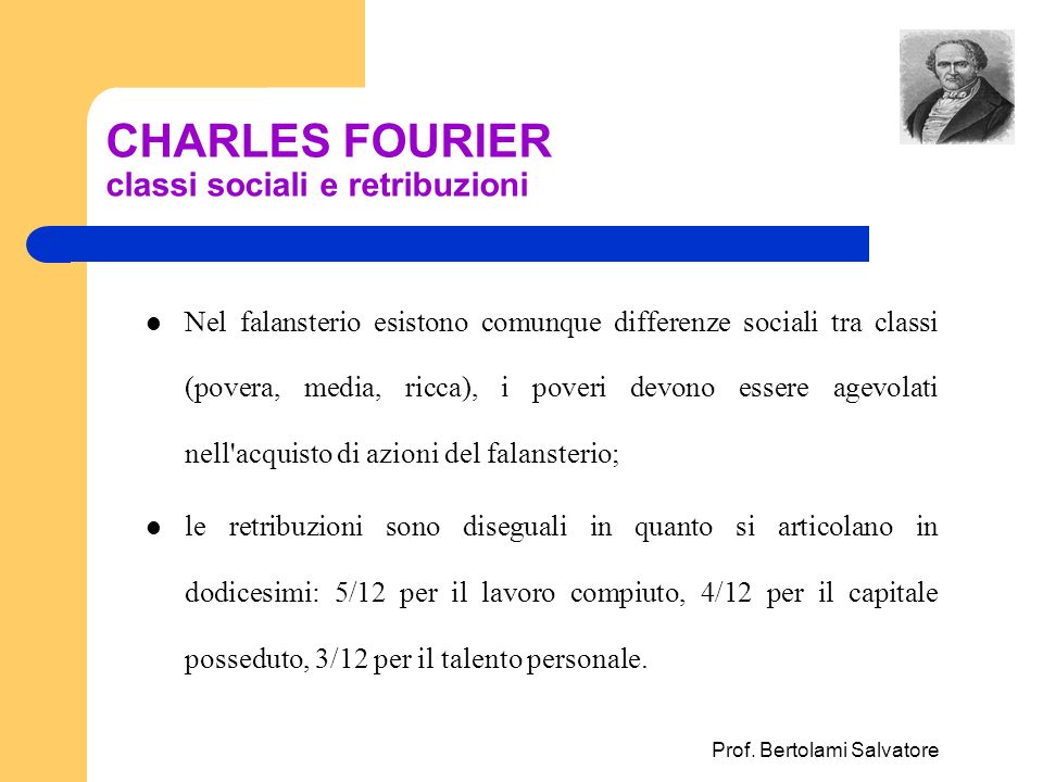 CHARLES FOURIER classi sociali e retribuzioni