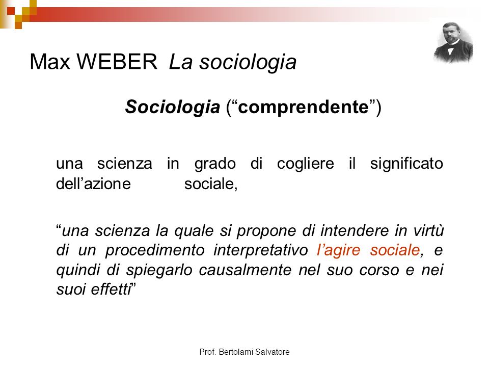 Max WEBER La sociologia