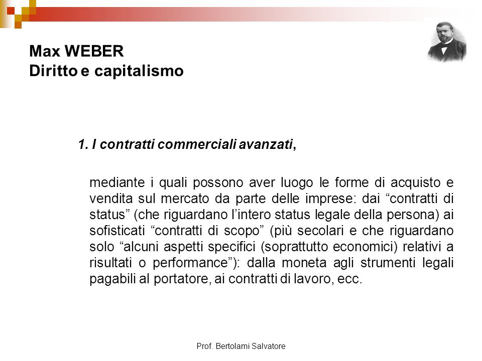 Max WEBER Diritto e capitalismo