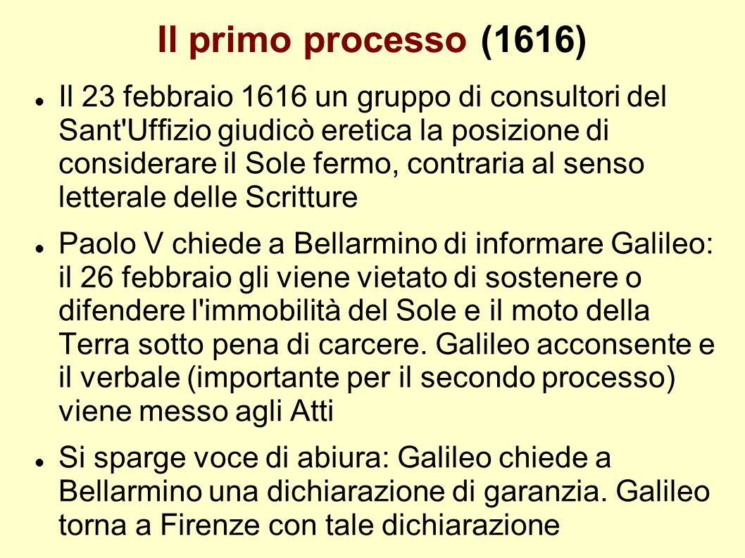 Il primo processo (1616)‏