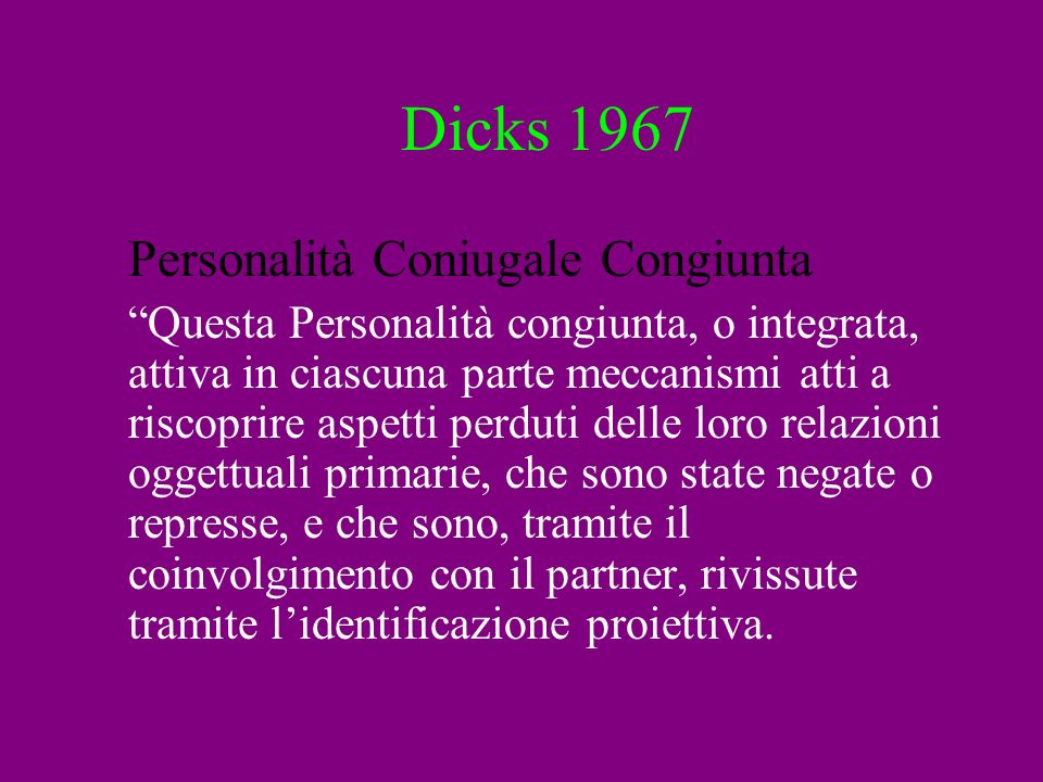 Dicks 1967 Personalità Coniugale Congiunta