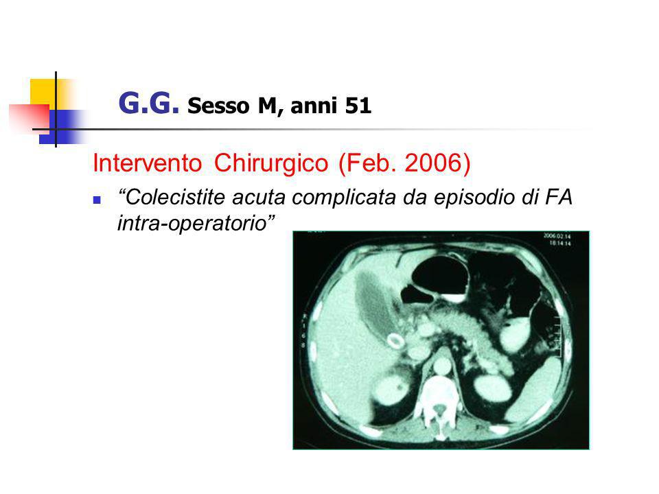G.G. Sesso M, anni 51 Intervento Chirurgico (Feb. 2006)