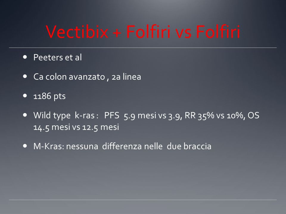 Vectibix + Folfiri vs Folfiri