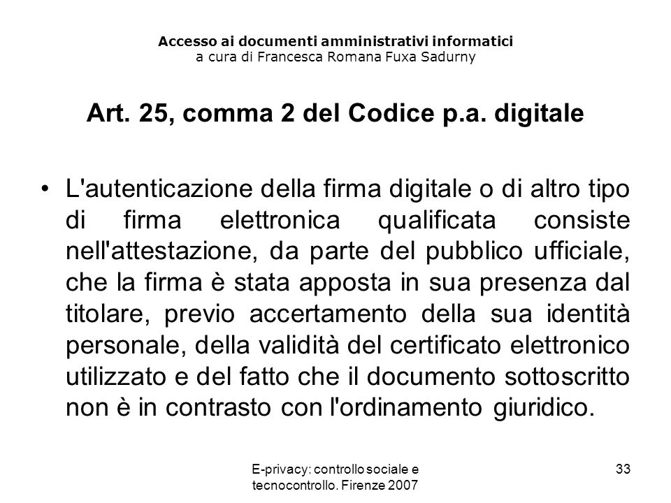 Art. 25, comma 2 del Codice p.a. digitale