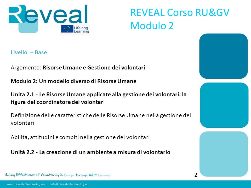 REVEAL Corso RU&GV Modulo 2