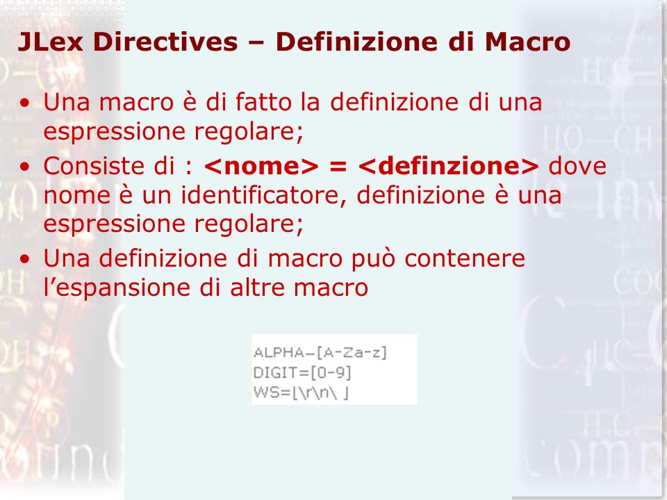 JLex Directives – Definizione di Macro
