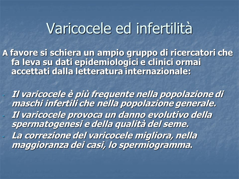 Varicocele ed infertilità
