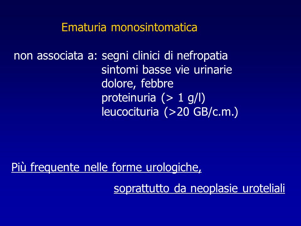 Ematuria monosintomatica