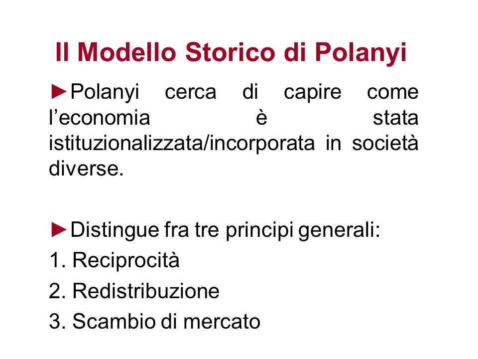 Il Modello Storico di Polanyi