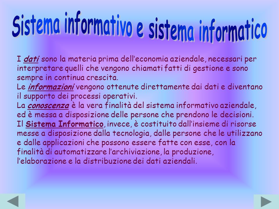 Sistema informativo e sistema informatico