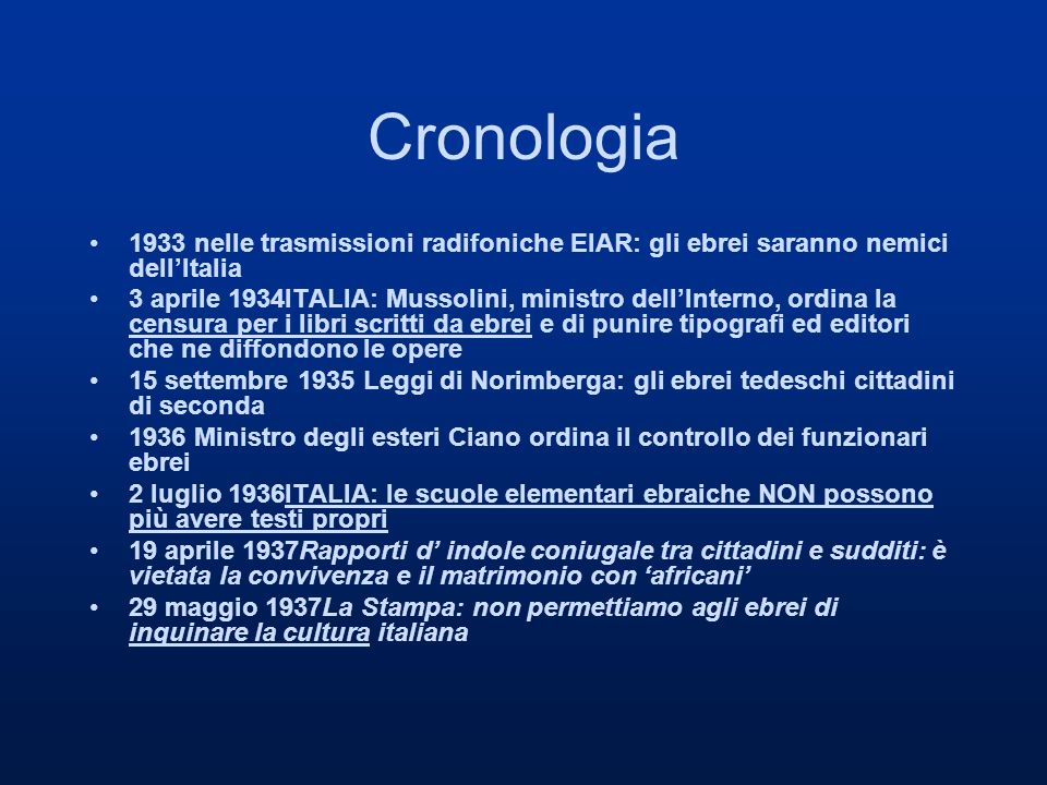 Cronologia 1933 nelle trasmissioni radifoniche EIAR: gli ebrei saranno nemici dell’Italia.