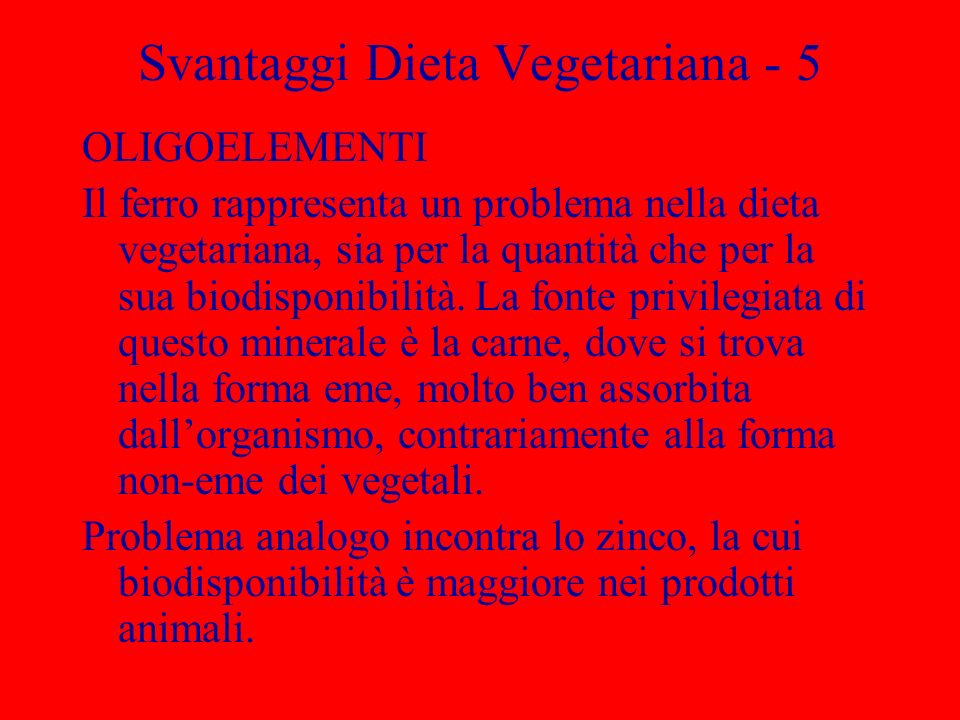 Svantaggi Dieta Vegetariana - 5