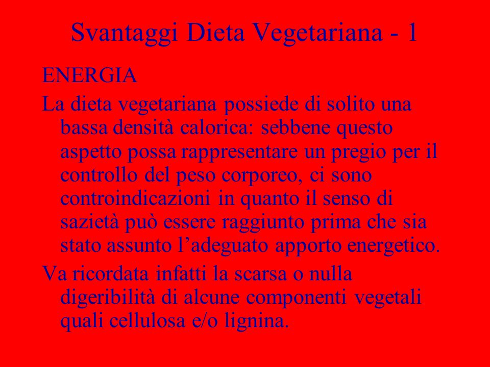 Svantaggi Dieta Vegetariana - 1