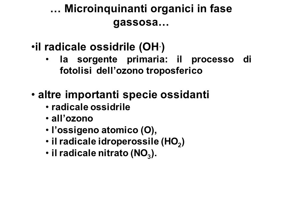 … Microinquinanti organici in fase gassosa…