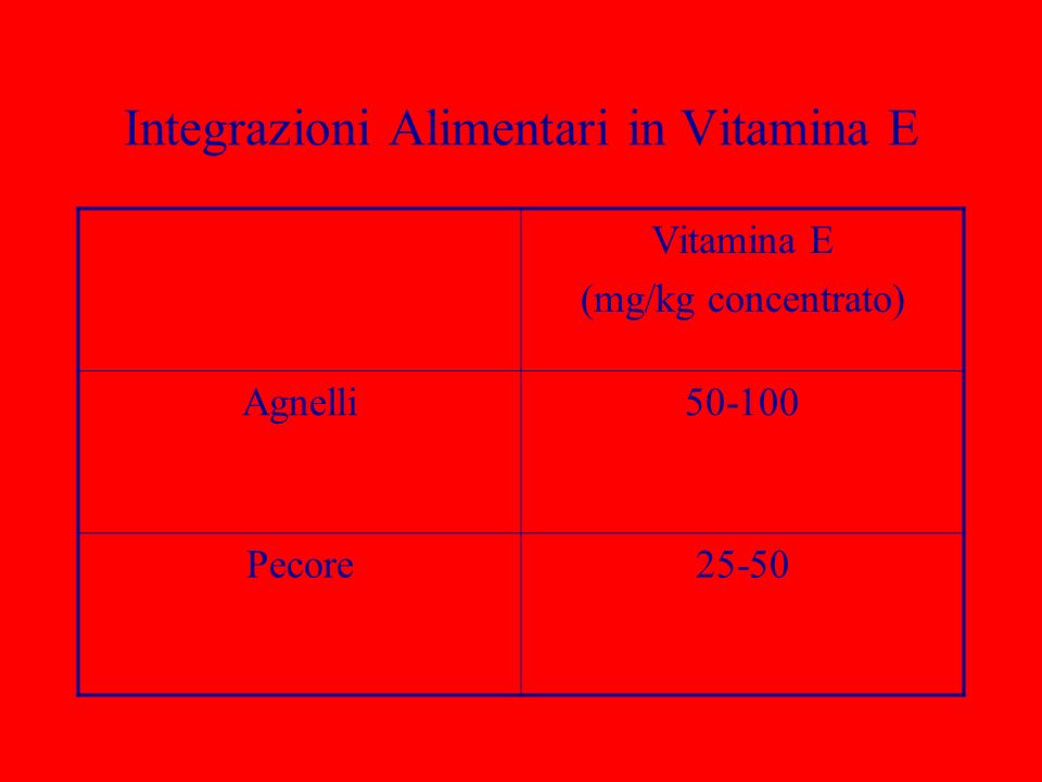 Integrazioni Alimentari in Vitamina E