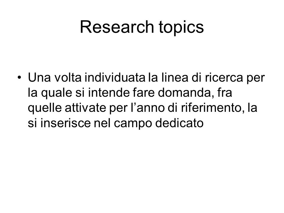 Research topics