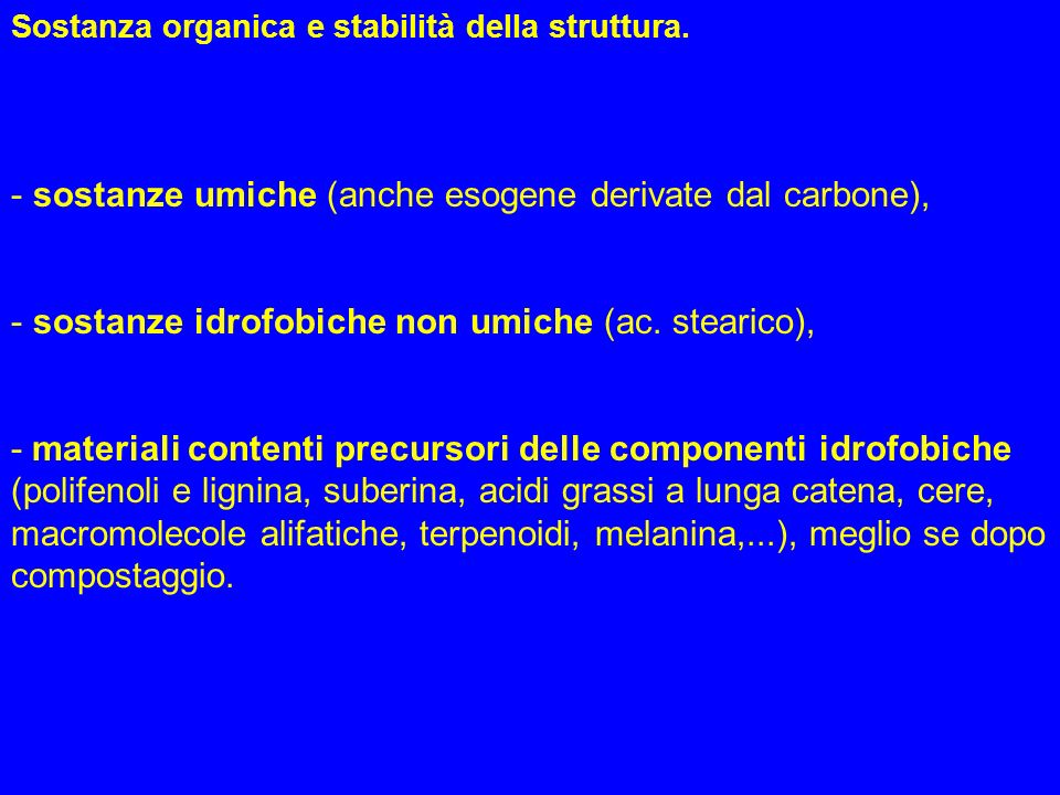 sostanze umiche (anche esogene derivate dal carbone),