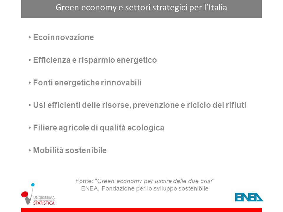 Green economy e settori strategici per l’Italia