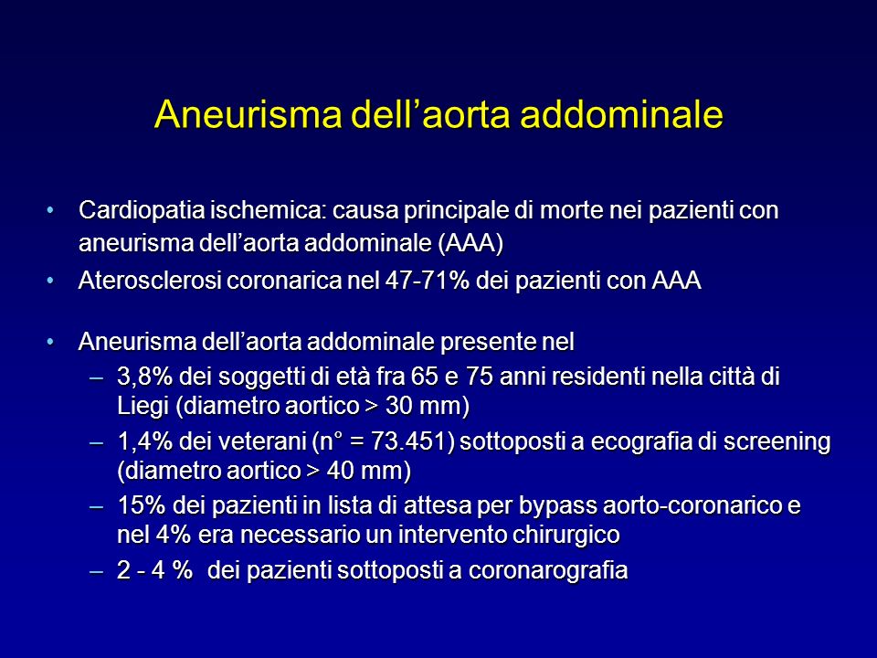 Aneurisma dell’aorta addominale