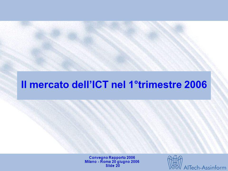 Il mercato dell’ICT nel 1°trimestre 2006