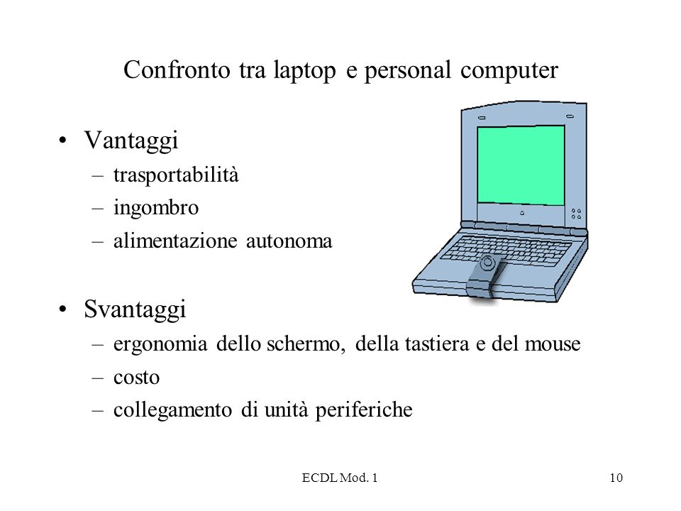 Confronto tra laptop e personal computer