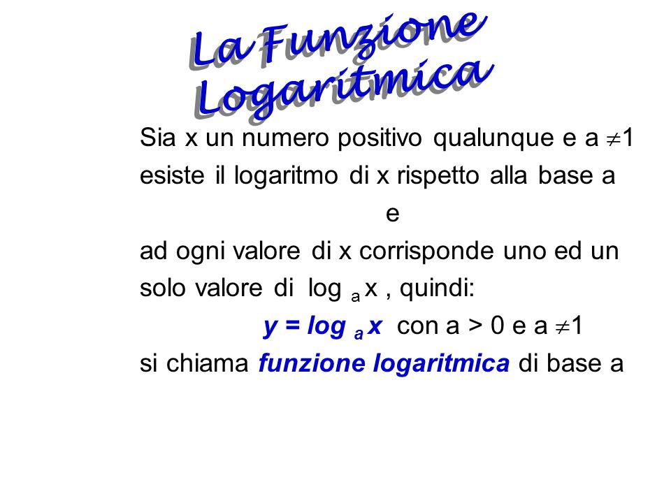 La Funzione Logaritmica