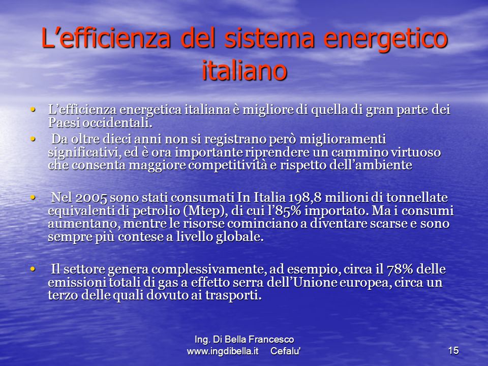 L’efficienza del sistema energetico italiano