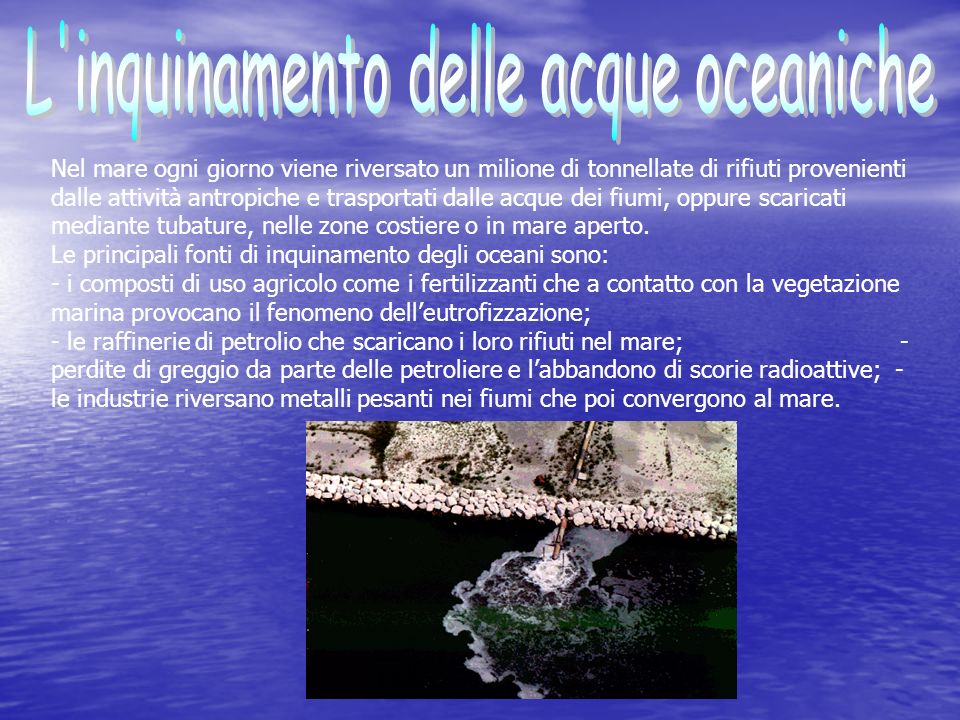 L inquinamento delle acque oceaniche