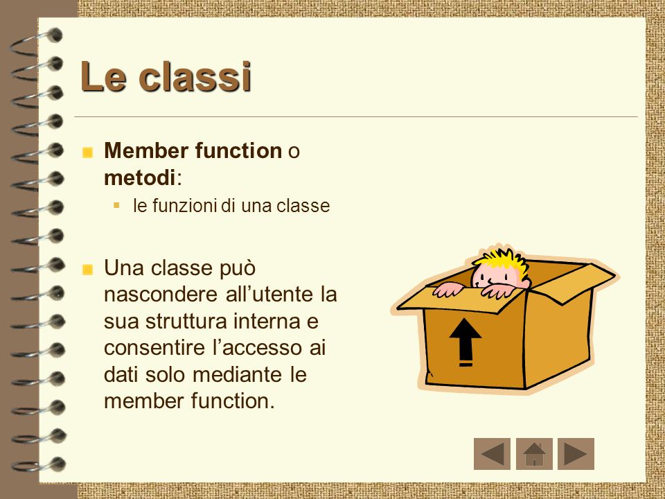 Le classi Member function o metodi: