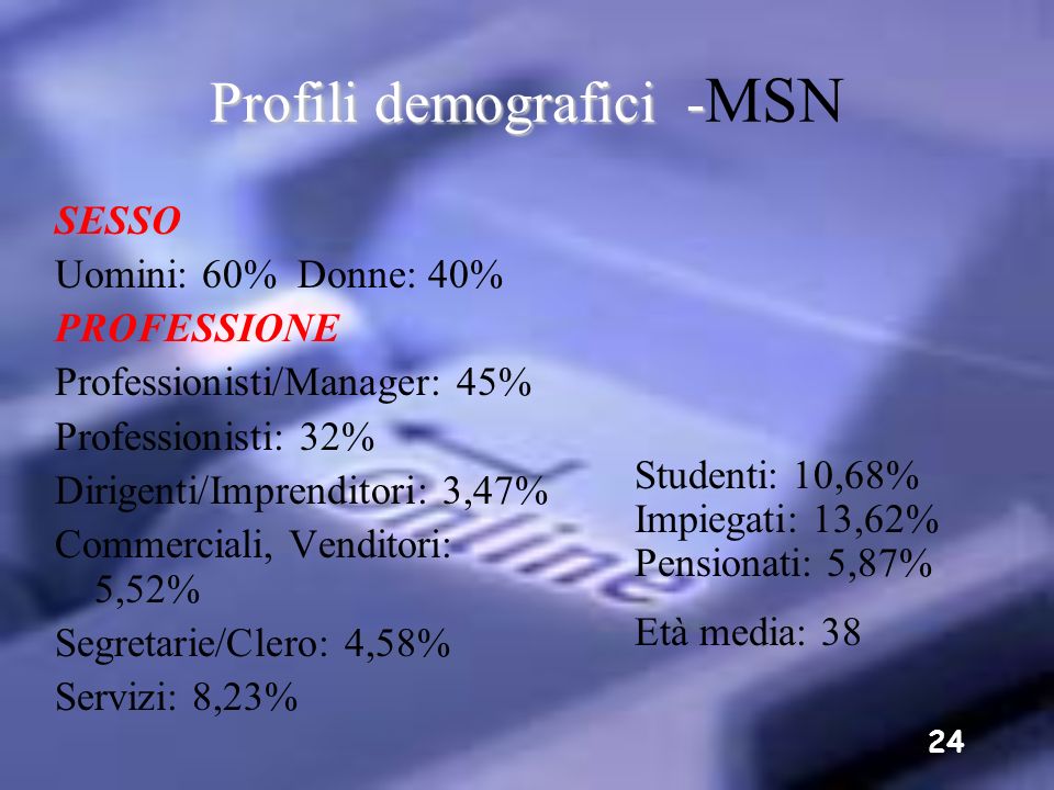 Profili demografici -MSN