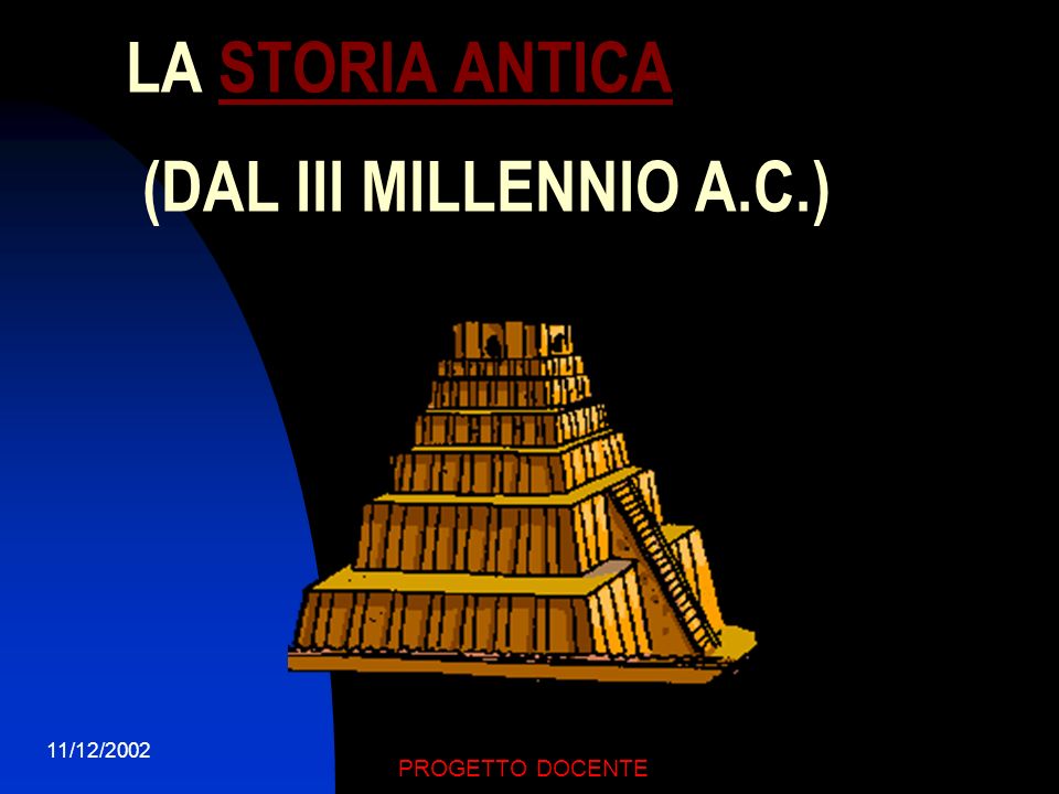 LA STORIA ANTICA (DAL III MILLENNIO A.C.)