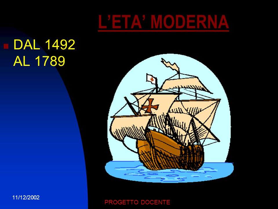 L’ETA’ MODERNA DAL 1492 AL /12/2002