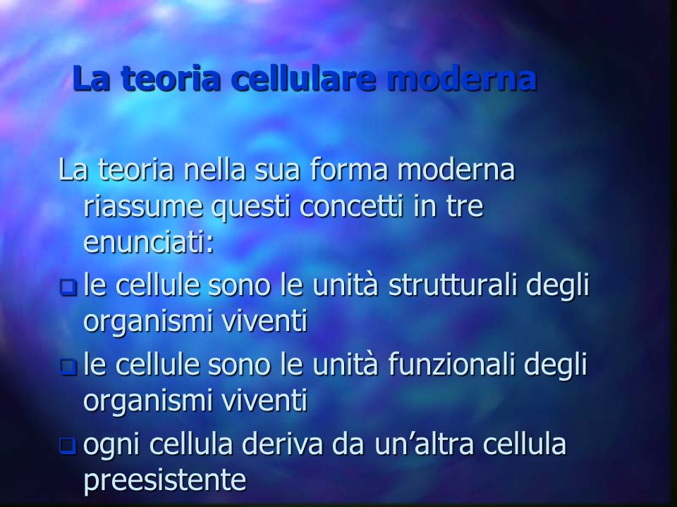 La teoria cellulare moderna