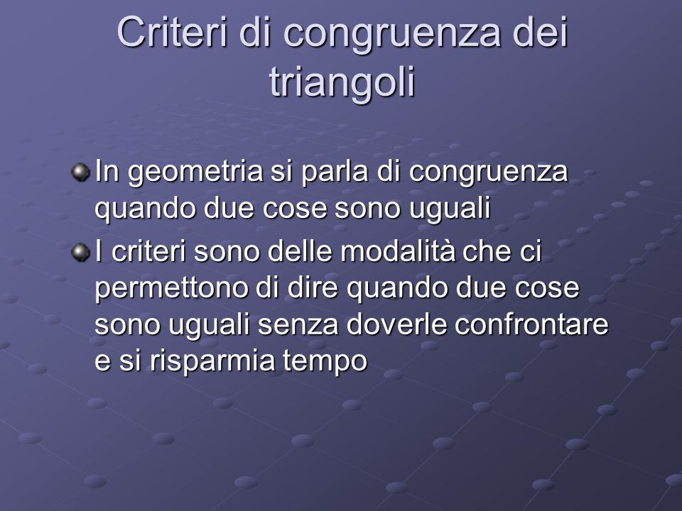 Criteri di congruenza dei triangoli