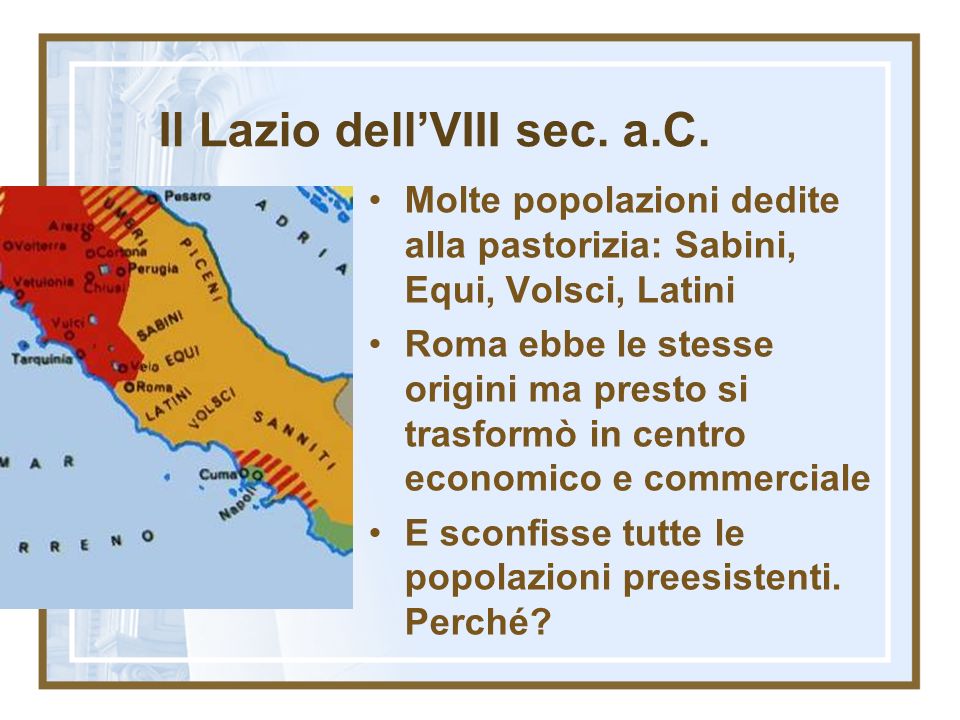 Il Lazio dell’VIII sec. a.C.