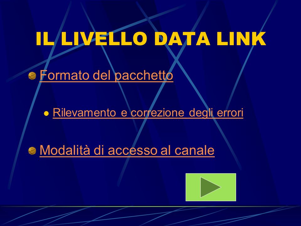IL LIVELLO DATA LINK Formato del pacchetto