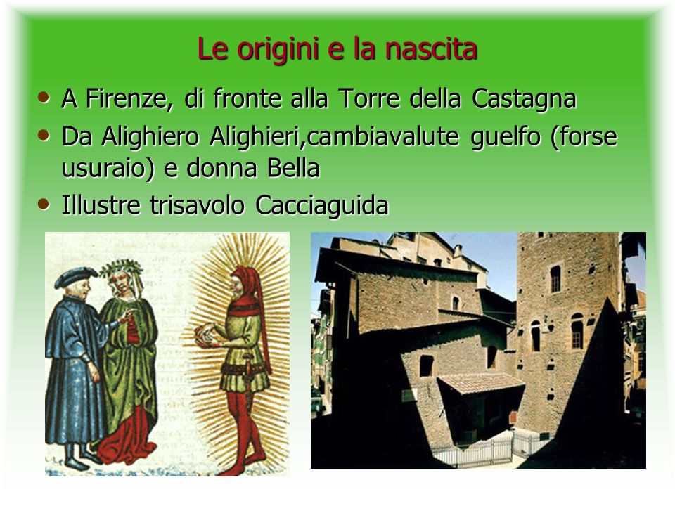 Le origini e la nascita A Firenze, di fronte alla Torre della Castagna