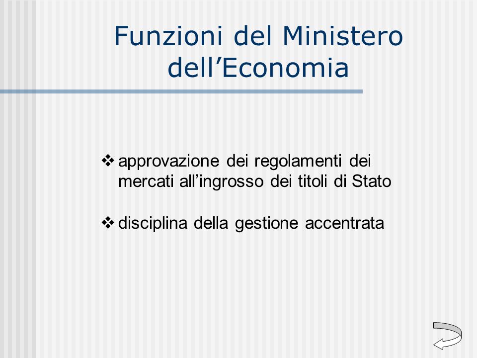 Funzioni del Ministero dell’Economia
