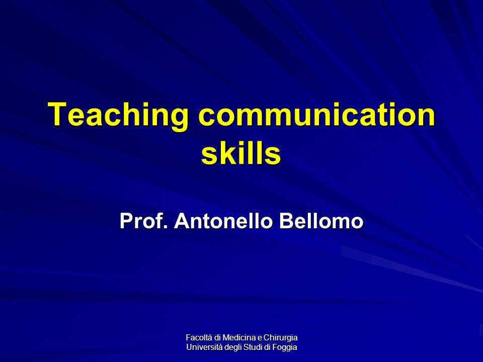 Teaching communication skills
