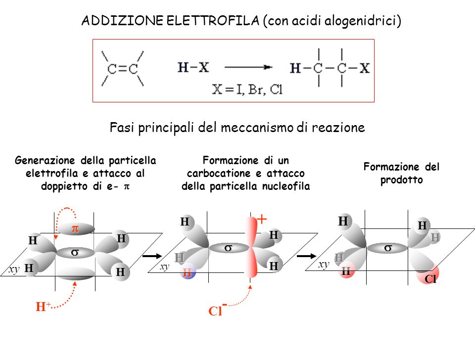+ ADDIZIONE ELETTROFILA (con acidi alogenidrici)