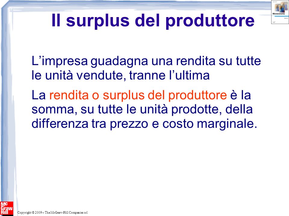 Il surplus del produttore