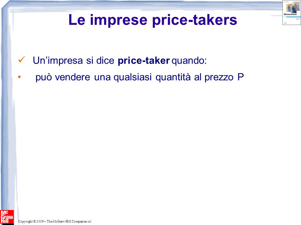 Le imprese price-takers