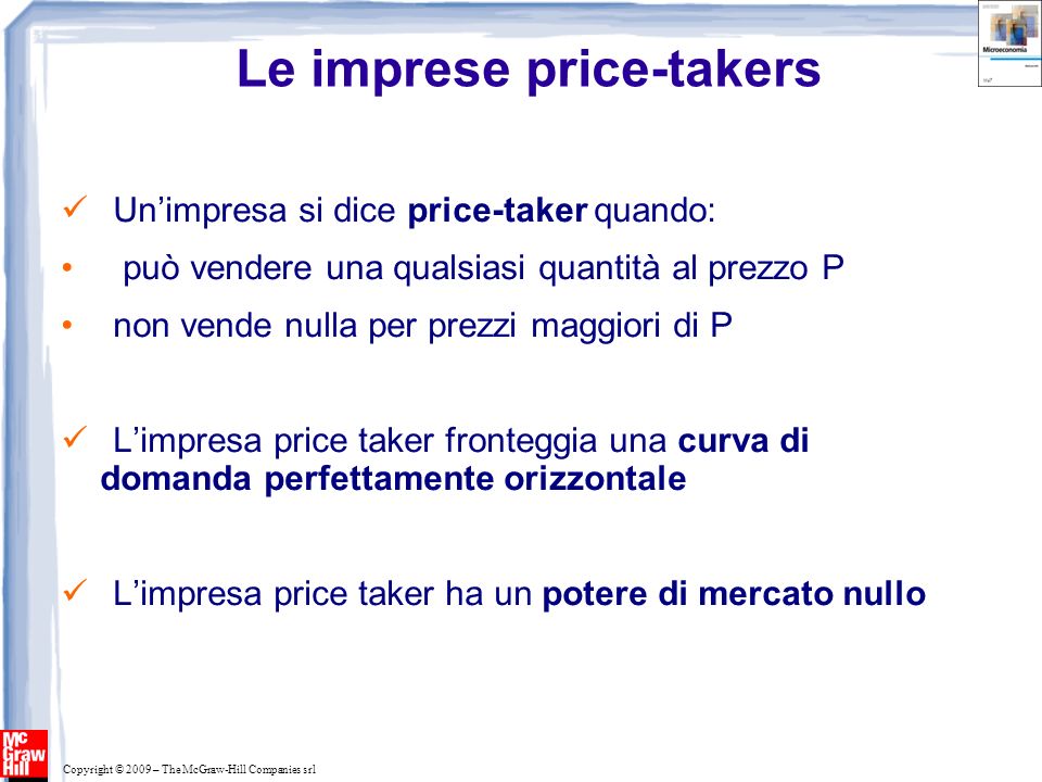 Le imprese price-takers