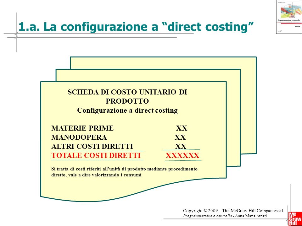 1.a. La configurazione a direct costing
